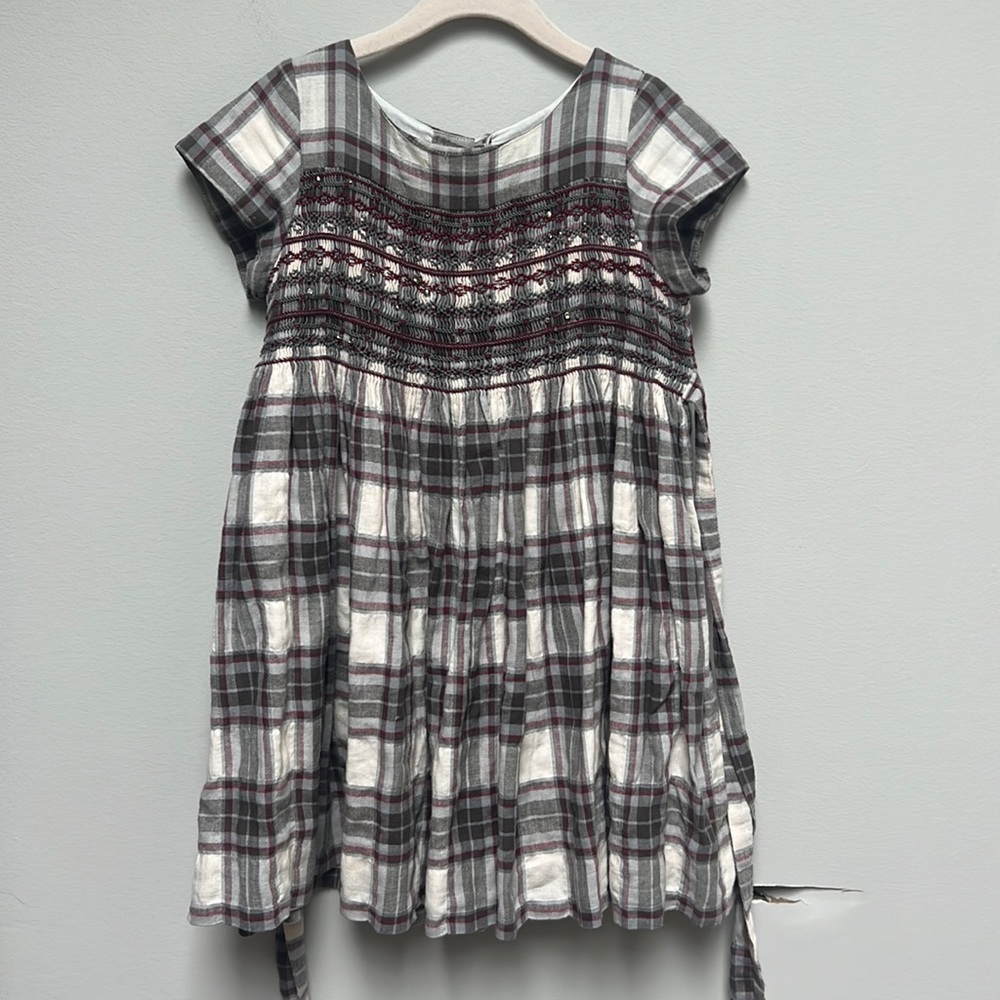 Bonpoint Brodie main plaid dress jeweled beautiful classic lined EUC 6